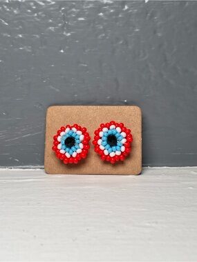 Huichol Beaded Stud Earrings